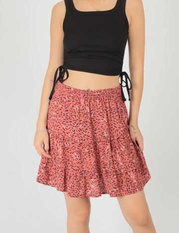 Fusta Vero Moda, roz pudra, XS