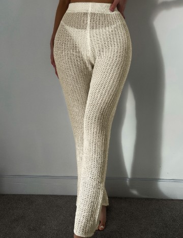 Pantaloni de plaja SHEIN, crem