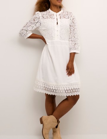 Rochie scurta Cream, alb