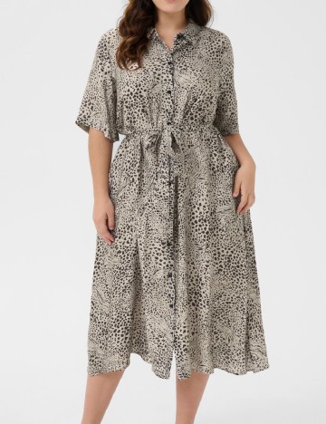 Rochie medie Kaffe Curve, bej