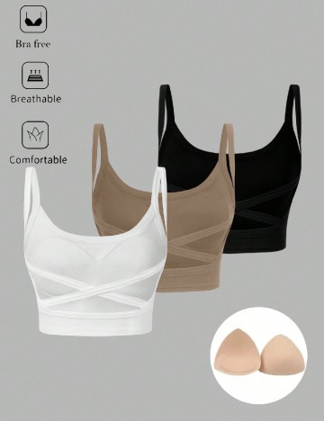 Set bustiere 3 bucati SHEIN, mix culori