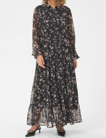 Rochie lunga Cream, negru