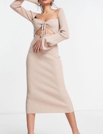 Rochie medie Missguided, crem