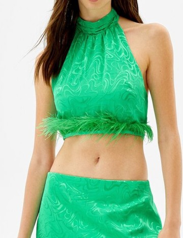 Top Bershka, verde, XL