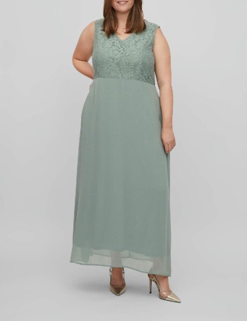 Rochie lunga Plus Size EVOKED VILA, verde