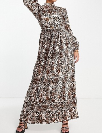 Rochie lunga Flounce London, animal print