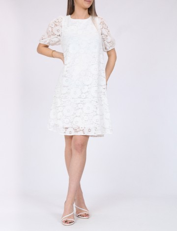 Rochie scurta Pieces, alb