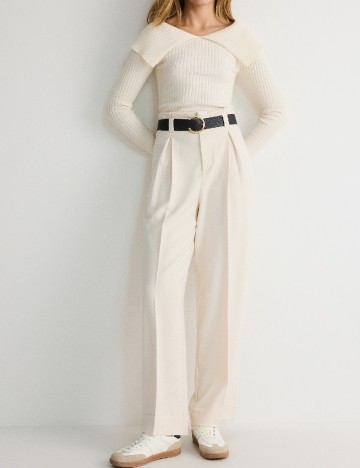 Pantaloni Reserved, crem