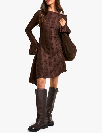 Rochie scurta Boohoo, maro