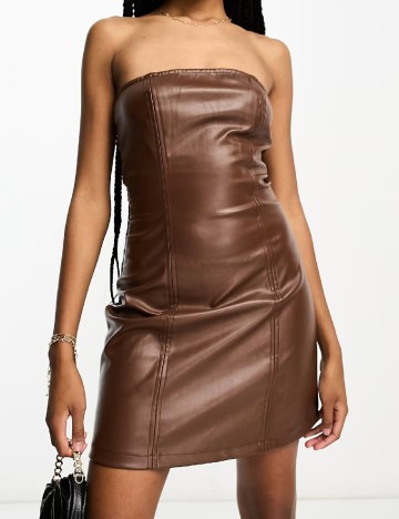 Rochie scurta Urban Threads, maro