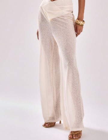 Pantaloni de plaja SHEIN, crem