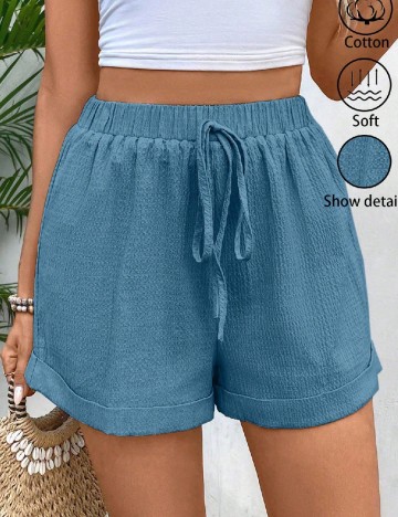 Pantaloni scurti SHEIN, albastru