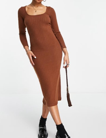 Rochie medie Miss Selfridge, maro