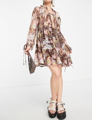 Rochie scurta Reclaimed Vintage, mix culori