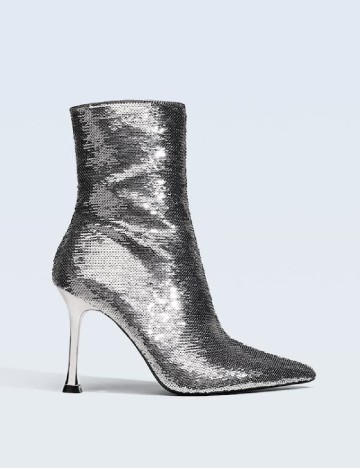 Botine Stradivarius, argintiu