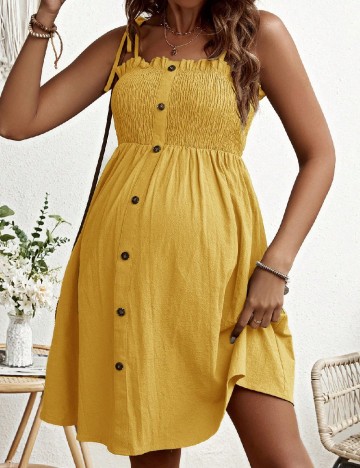 Rochie scurta SHEIN Maternity, galben