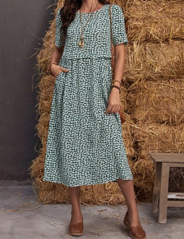 Rochie medie Emery Rose, verde