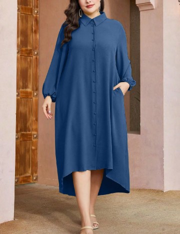 Rochie medie SHEIN CURVE, albastru