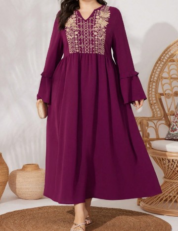 Rochie lunga SHEIN CURVE, maro