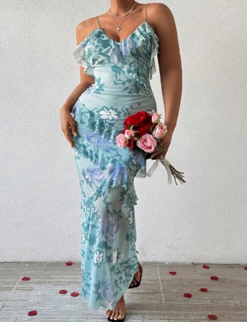 Rochie lunga SHEIN CURVE, albastru