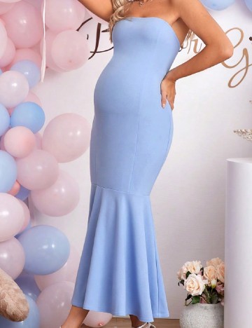 Rochie lunga SHEIN Maternity, albastru