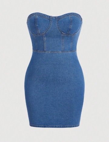 Rochie scurta SHEIN CURVE, albastru