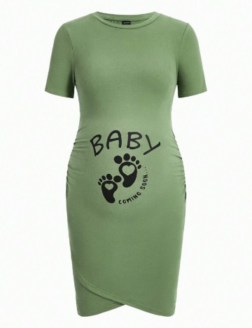 Rochie scurta SHEIN Maternity, verde