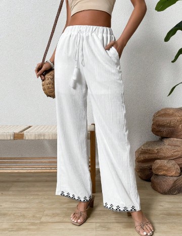 Pantaloni SHEIN, alb