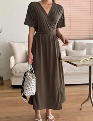 Rochie lunga Dazy, kaki