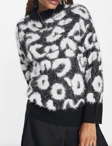 Bluza Wednesday's Girl, alb/negru