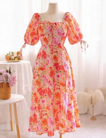 Rochie medie SHEIN CURVE, floral print