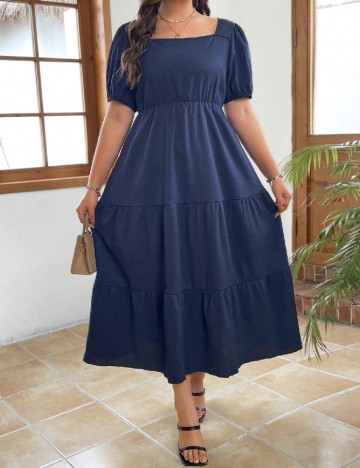 Rochie medie SHEIN CURVE, albastru