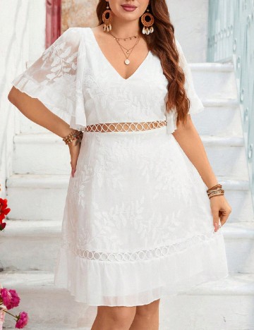 Rochie scurta SHEIN CURVE, alb