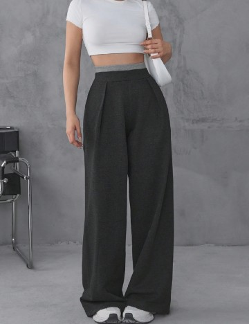 Pantaloni SHEIN, gri inchis