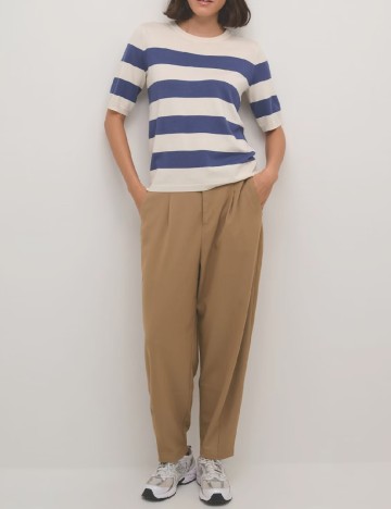 Bluza Kaffe, ecru/albastru