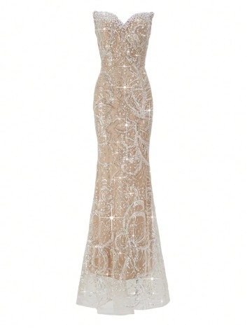 Rochie lunga SHEIN, crem