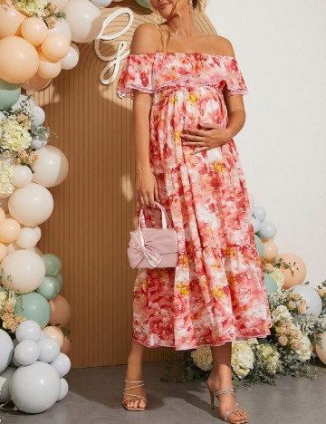 Rochie lunga SHEIN Maternity, floral