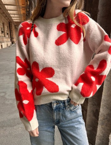 Pulover SHEIN, roz/rosu