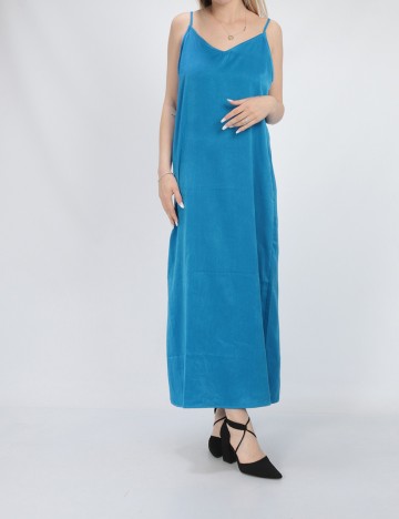 Rochie lunga Vila, albastru, 38