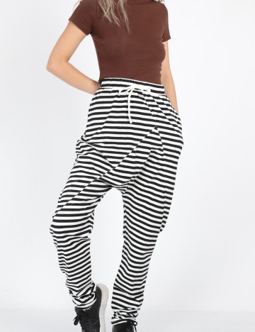 Pantaloni Vero Moda, alb/negru