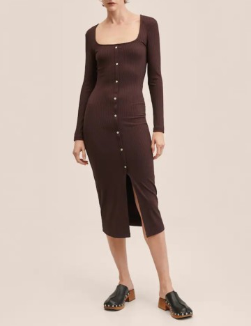 Rochie medie Mango, maro
