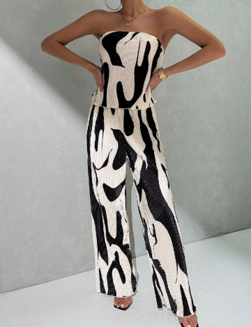 Compleu SHEIN, ecru/negru