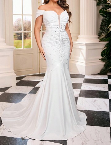 Rochie lunga SHEIN CURVE, alb