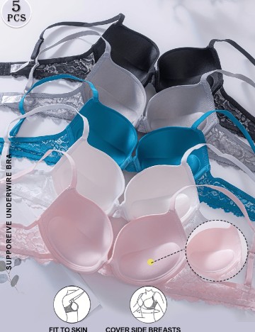 Set sutiene 5 bucati SHEIN, mix culori
