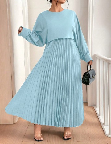 Rochie lunga SHEIN CURVE, albastru deschis