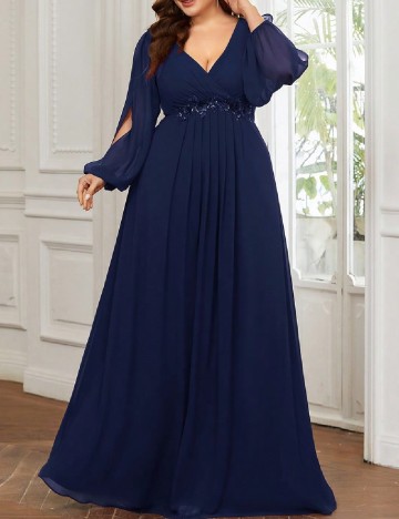 Rochie lunga Ever-Pretty Plus Size, bleumarin inchis