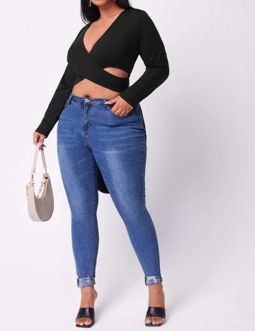 Top SHEIN CURVE, negru, 4XL