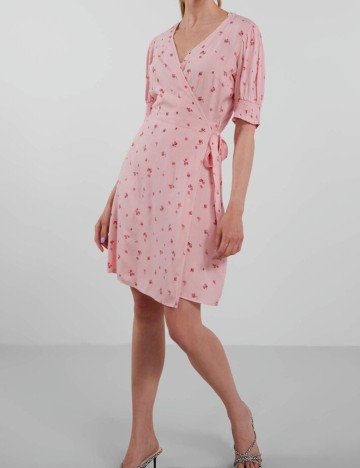 Rochie scurta Pieces, roz, S