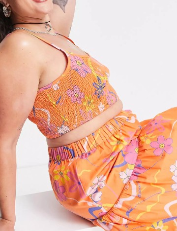 Top Collusion Plus Size, portocaliu