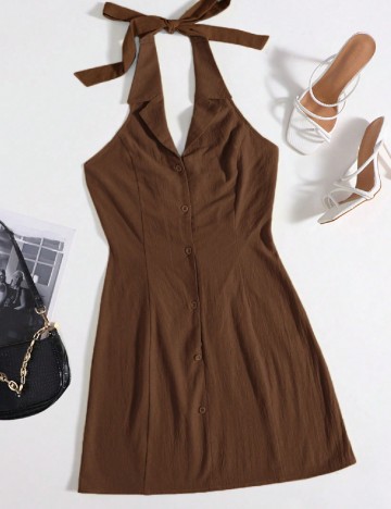 Rochie scurta SHEIN, maro